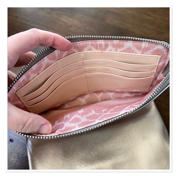 STELLA & DOT Perforated Golden Bronze Double Clutch - Picture 4 of 11